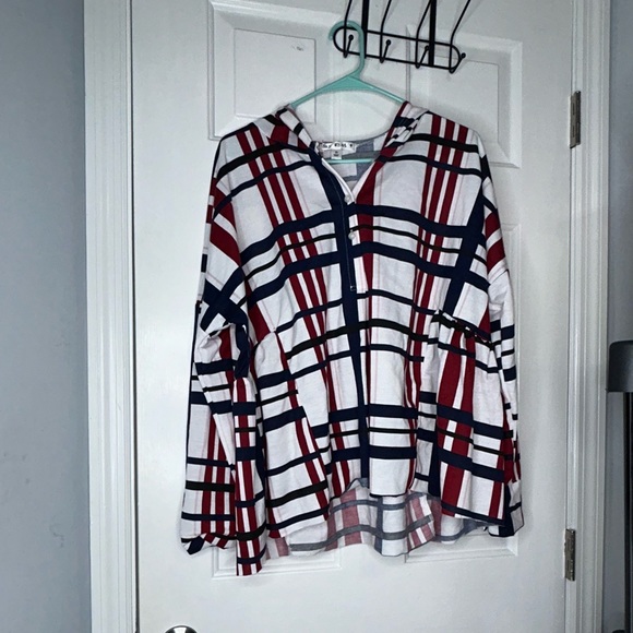 Plus Size Stripe Hoodie Top in the Size 2X - Picture 2 of 3